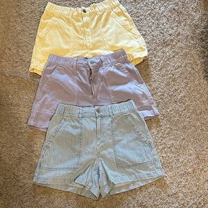 Three-Pack 4" High Rise SuperSoft Denim Utility Shorts